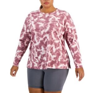 IDEOLOGY Women's Crewneck Top XL Tie Dye Purple Long Sleeve Pullover NWT